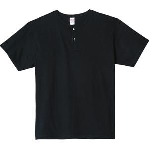 00104-CHN 5.6オンス ヘビーウェイトヘンリーネックTシャツ ブラック Printstar