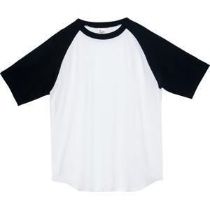 00106-CRT 5.6オンス ヘビーウェイトラグランTシャツ ホワイト×ブラック Printstar