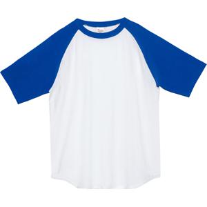 00106-CRT 5.6オンス ヘビーウェイトラグランTシャツ ホワイト×ロイヤルブルー Printstar