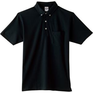 00198-BDQ 4.9オンス ボタンダウン ポロシャツ（ポケット付） ブラック Printstar