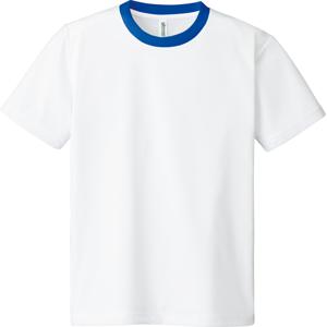00300-ACT 4.4オンス ドライTシャツ ホワイト×ロイヤルブルー glimmer