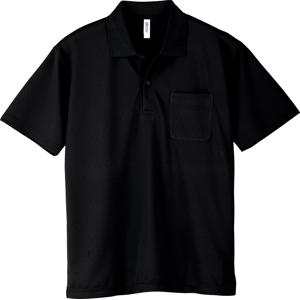 00330-AVP 4.4オンス ドライポロシャツ（ポケット付） ブラック glimmer