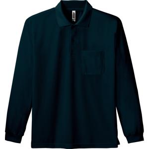 00335-ALP 4.4オンス ドライ長袖ポロシャツ（ポケット付） ブラック glimmer