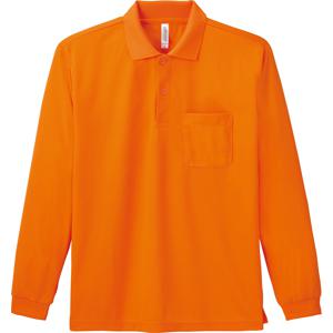 00335-ALP 4.4オンス ドライ長袖ポロシャツ（ポケット付） オレンジ glimmer