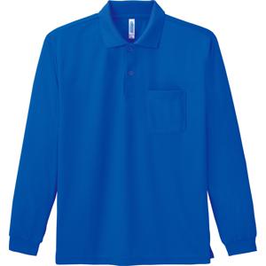 00335-ALP 4.4オンス ドライ長袖ポロシャツ（ポケット付） ロイヤルブルー glimmer