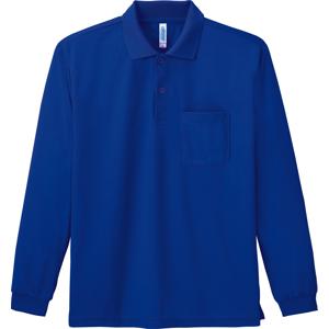 00335-ALP 4.4オンス ドライ長袖ポロシャツ（ポケット付） ジャパンブルー glimmer