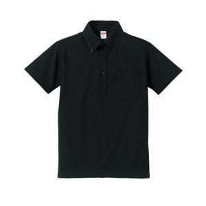 5051 5.3オンス ドライカノコ ユーティリティー ポロシャツ（ボタンダウン）（ポケット付） 0002ブラック ユナイテッドアスレ