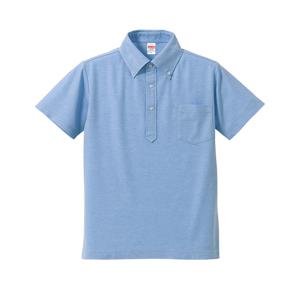 5051 5.3オンス ドライカノコ ユーティリティー ポロシャツ（ボタンダウン）（ポケット付） 0441OX ブルー ユナイテッドアスレ